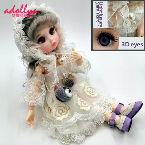 Adollya BJD Doll Mini 30cm Princess 3D Eyes Beautiful Clothes Toys for Girl Ball Jointed Swivel Dolls Kids Gift 1/6 Dolls