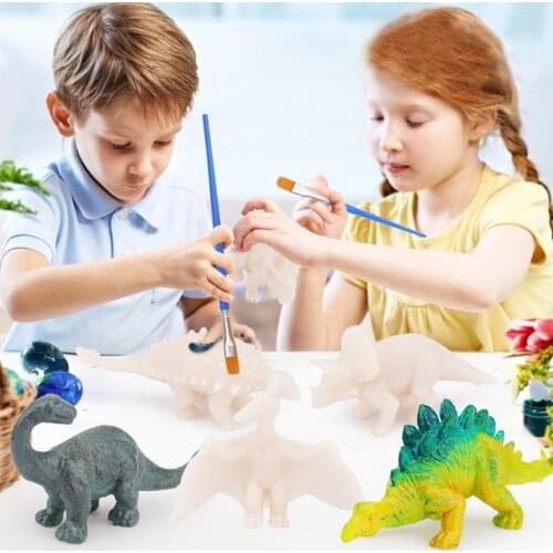 Kids Dinosaur Painting Kit Fun Arts And Crafts DIY Water Color Paint Toy