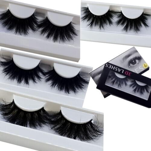 Long hair 25mm Lashes Eyelashes 3D Mink Lashes Makeup Handmade Full Strip Mink Eyelashes Soft Fluffy Eyelashes Full Volume lash
