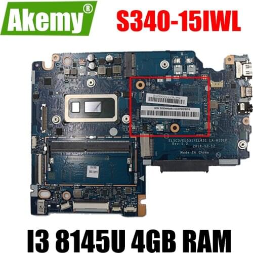 For Lenovo S340-15IWL S340-14IWL laptop motherboard EL5C3/EL531 / EL431 LA-H101P with CPU I3 8145U 4GB RAM 100% test work