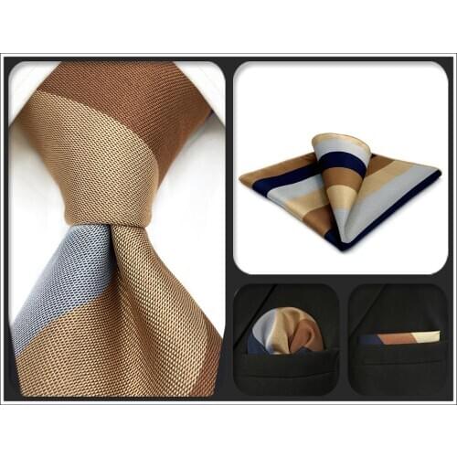 G13 Multicolor Striped Neckties Silk Fashion Classic Ties for Mens 63" 160cm Party Business Hanky Wedding