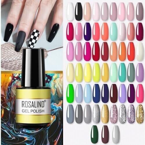 ROSALIND Color Gel Nail Polish Hybrid Varnishes Soak Off Nail Art Pure Gel Lacquer All For Manicure Polish Semi Permanent 7ml