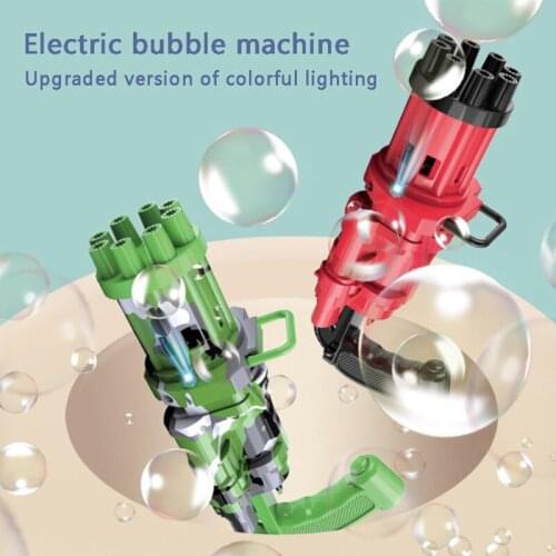 Camouflage Gatling Bubble Machine Electric Bubble Toy Automatic Bubbles Blower