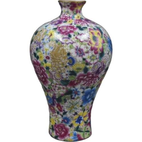 China Old Old Porcelain Pastel Glaze Golden-Pink Chrysanthemum Vase