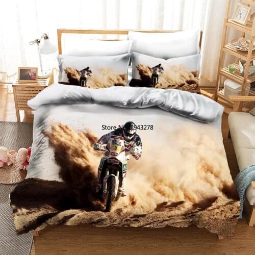 Bedding Set Motorcycle 3D Print Duvet Cover Set With Pillowcase Full-size Duvet Covered Pillowcase Linen Boys Like Bedroom Decor