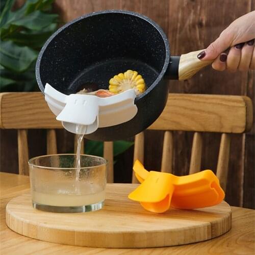 Kitchen Duckbill Liquid Funnel Anti-Spill With Round Mouth For Pots Pans And Bowls And Gadget Tools Soup Diversion Accessories