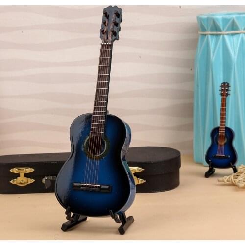 Mini Classical Guitar Wooden Miniature Guitar Model Musical Instrument Guitar Decoration Gift Decor For Bedroom Living Room