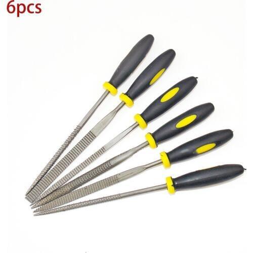 6Pcs 140/160/180mm Mini Metal Filing Rasp Needle File Wood Tools Hand Woodworking Files Tool Needle File Set Handy Tools