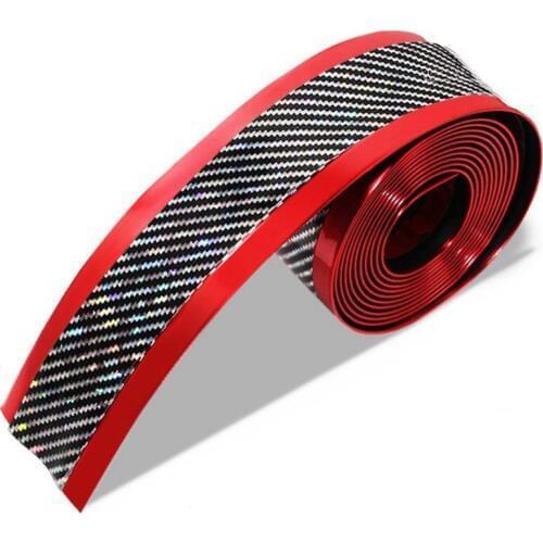 2.5M Car Door Sill Protector Sticker Carbon Fiber Laser Style Front Rear Bumper Sticker Side Skirt Corner