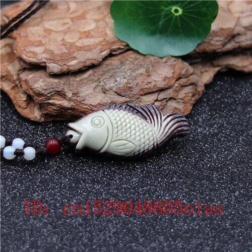 Natural Two Color Chinese Jade Carp Pendant Fish Necklace Charm Jewellery Carved Amulet Fashion Accessories Gifts for Women Men