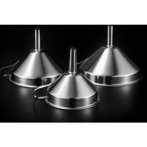 Stainless Steel Funnel Kitchen Oil Liquid Funnel Metal Funnel with Detachable Filter Wide Mouth Funnel for Canning Kitchen Tools