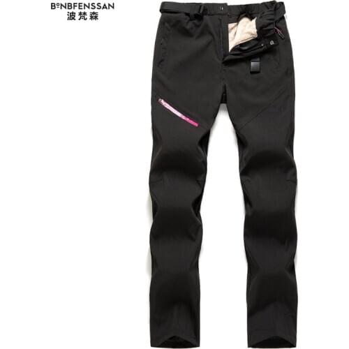 New women winter Detachable pants Hiking Pants Fleece Thicken Outdoor Windproof Thermal for Camping Ski Climbing Hiking Trousers