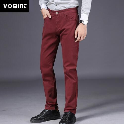 New Mens Casual Business Pant Slim Straight Trousers Badge Pockets Black Blue Khaki Plus Size 44 46 Fashion Male