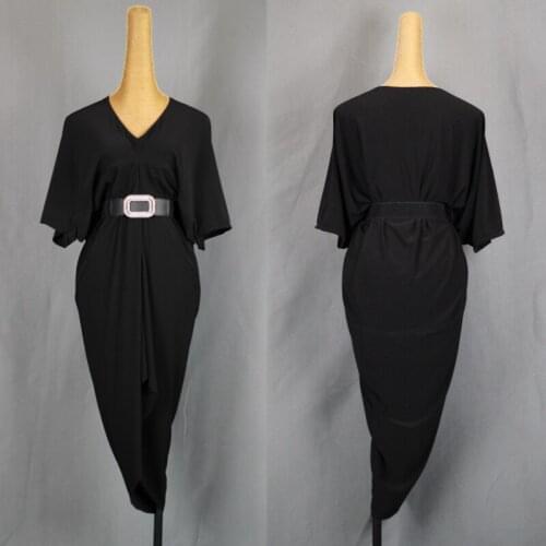 Latin Dance Clothes Adult Female Short Sleeve Loose Irregular Dress Belt Women Latin Practice Suit Samba Rumba Dress DNV14908