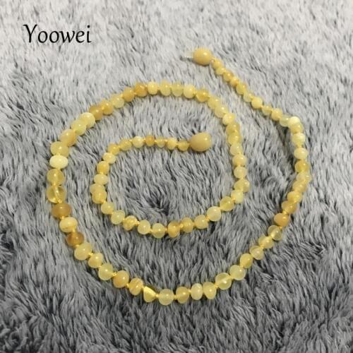 Yoowei 48cm Natural Amber Necklace for Adult Mama Gifts Genuine Beads Knotted Women Jewelry Baltic Amber Necklace Wholesale--7g