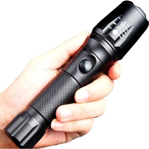Rechargeable Tactical Flashlight Super Bright LED Flash light Zoom 5 light modes Torch for Emergency Camping and Hiking