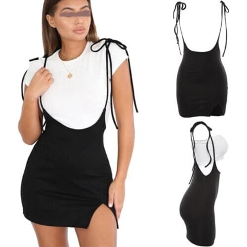 Women Strap Dress Summer Elegant Fashion Sleeveless Spaghetti Strap High Waist Solid Color Loose Dress