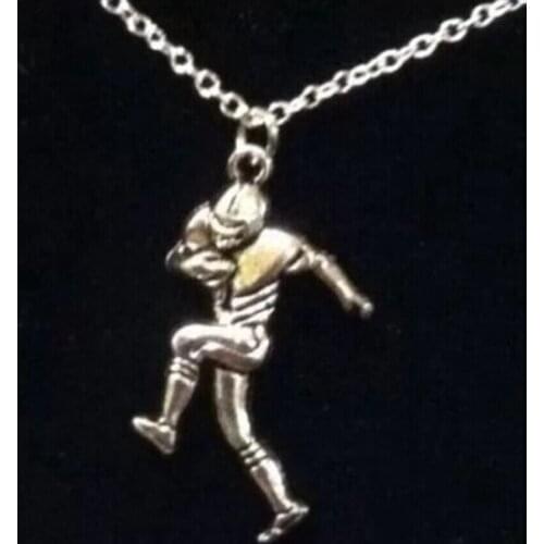 Football Player-Charms Pendant Fashion jewelry Vintage Sports gift Statement Sweater Chain Necklace Pendant jewelry-143