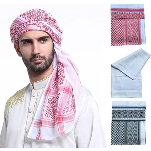 Scarfs Neck Headwear Retro Nation Style Stitching Color Men Breathable Arab Head Scarf for Daily Life Headwraps Knitting Bandana