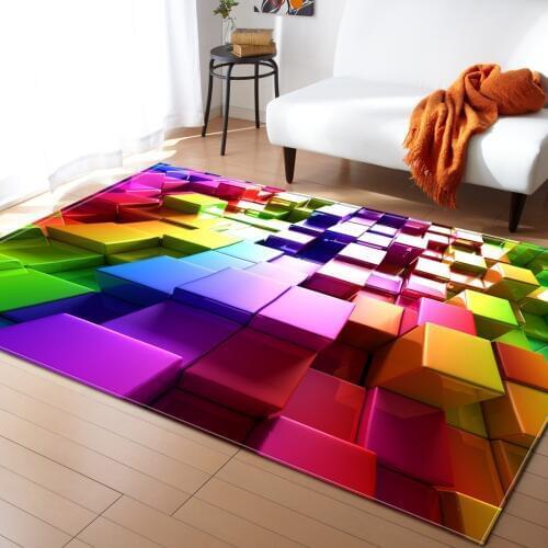 Nordic Style Geometric 3D Carpet Living Room Bedroom Bedroom Rugs Coffee Table Area Rug Play Mat Rectangular Antiskid Floor Mat