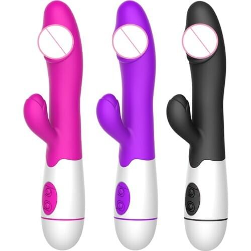 G Spot Vibrator 30 Speed Rabbit Vibrator Female Clitoral Stimulation Rechargable Realistic Dildo Magic Wand Adult Women Sex Toys