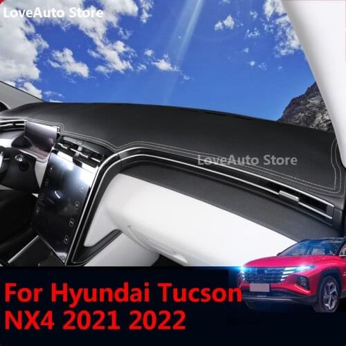 For Hyundai Tucson NX4 2021 2022 Car Dashboard Cover Mat Sun Shade Cushion Pad Protector Carpet Leather Flannel Mat Trim
