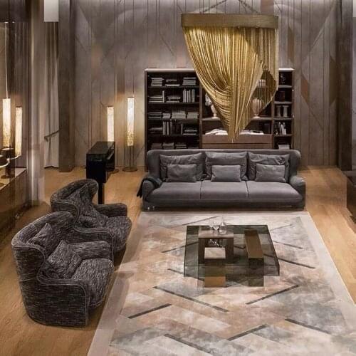 ChinaFurniture processing and manufacturing factory, Nordic light luxury fabrics, multi-seat sofa with stainless steel legs