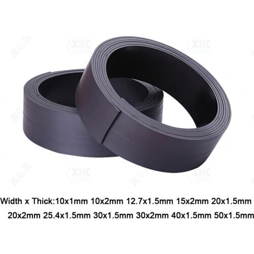 1 Meter Magnetic Strip Flexible Craft Fridge Magnets Tape Width 10/12.7/15/20/25.4/30/40/50mm Thick 1/1.5/2mm