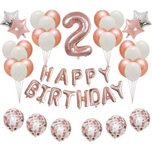 1set Happy Birthday Letter Balloons 16inch Foil Ballons Birthday Party Decorations Rose Gold wedding birthday Gifts Supplies