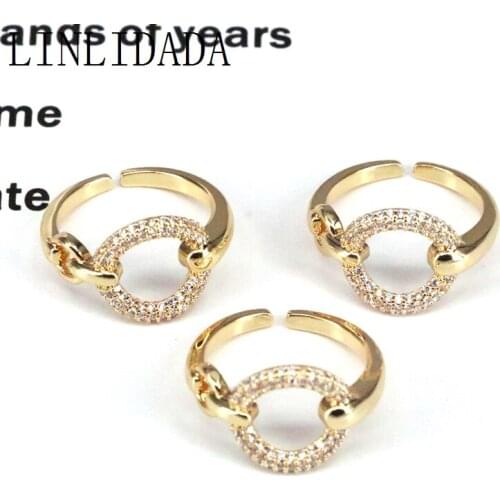 10Pcs New arrived For Women cz zirconia Geometric Open Cuff Finger Ring Adjustable Statement Jewelry Gift