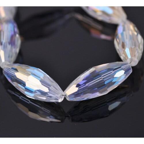 30mm 35mm Big Oval Rugby Shape Faceted Crystal Glass Loose Crafts Beads for Jewelry Making DIY
