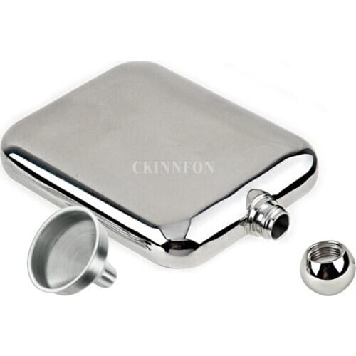 30Pcs/Lot Stainless Steel Hip Flask 6oz/170ml Outdoor Portable Hip Flask Mirror Polished Wine Pot Alcohol Flagon With Funnel