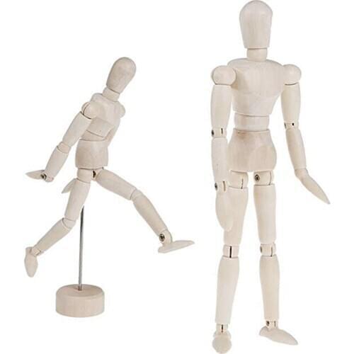 4.5 5.5 8 inch NEW Artist Movable Limbs Male Wooden Toy Figure Model Mannequin bjd Art Sketch Draw Action Toy Figures