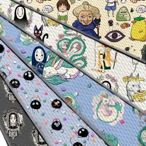 50*145cm Japanese Cartoon Bubble Knit Bullet Textured Anime Liverpool Fabric for Sewing Needlework DIY Dress Cloth