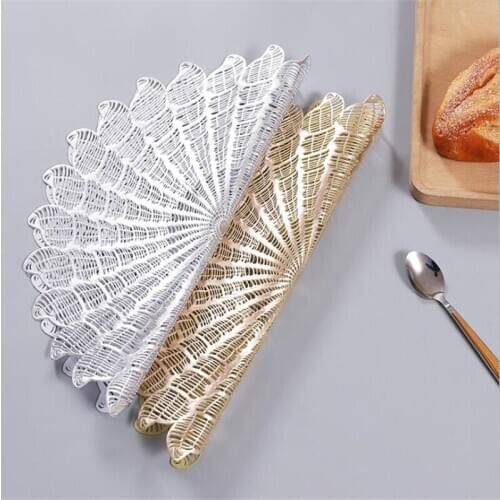 Europe Style Kitchen Accessories Decoration Non-slip Placemat Flower Shape Home Pad Couster Heat Resistant PVC Table Mat