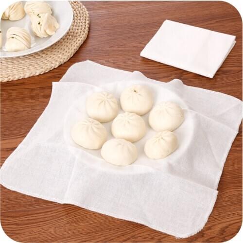 Household Cotton Non-stick Steamer Mat Round Steamed Cloth Steamed Buns Filter Cloth Kitchen Supplies Home Accessories Tool