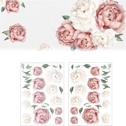 Household Wall stickers home decoration DIY peony rose flower decoration art childrens stickers wall room nursery decals h I5H6