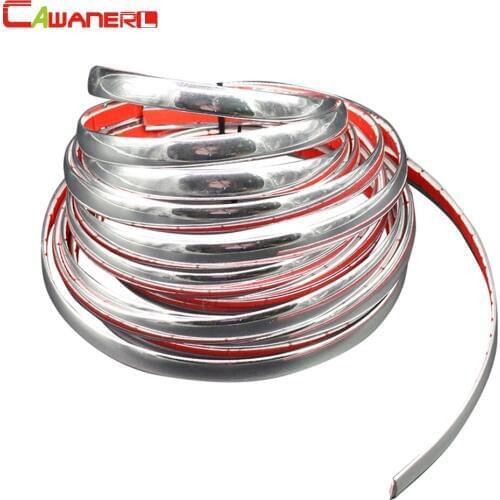 Cawanerl 18MM Width Car Truck Boat Motorbike Exterior Chrome Silver Decoration Strip Moulding Trim Decor Sticker Self-Adhesive