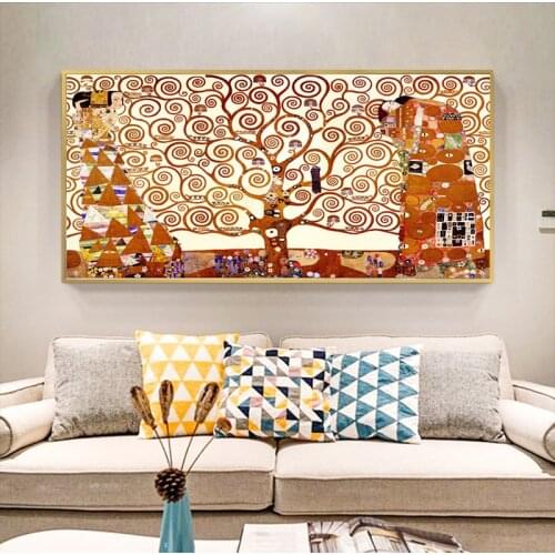 Gustav Klimt Tree of Life Canvas Paintings Posters and Prints Wall Art Picture for Living Room Home Decoration