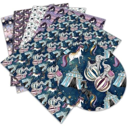 Beautiful Horse Cartoon Printed Artificial Leather 22 cm x 30 cm for Sewing DIY Bag Shoes Material L055 L056