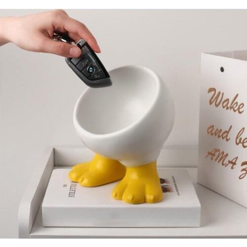 Duck feet put key storage ceramic ornaments, light luxury and cute fruit tray porch shoe cabinet TV cabinet home decorations