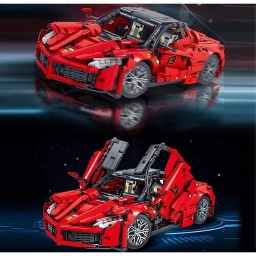 MOC 1:10 Scale Speed Racer Sports Supercar Model Building Blocks High-tech Mechanical Car Vehicle Bricks Set Kid Toy Gift