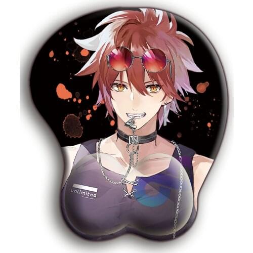 Anime SK8 the Infinity SK EIGHT Kyan Reki Sexy 3D Soft Chest Silica Gel Mouse Pad Desk Gaming Mat Mice Pad Wrist Rest Cosplay