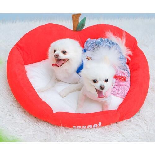 Cute Apple Shape Cat Bed House, Pet Bed Soft Cat Cuddle Bed, Lovely Pet Supplies for Cats Kittens Rabbit Small Dogs Bed