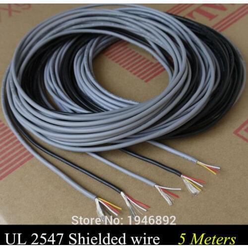 5M UL 2547 28/26/24 AWG Multi-core control cable copper wire shielded audio cable headphone cable signal line