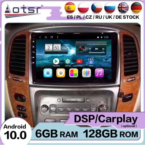 6+128G Carplay Android 10 Multimedia Player For Lexus LX470 LC100 2003 2004 2005 2006 2007 GPS Navi Auto Stereo Radio Head Unit