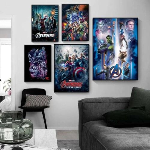 Classic Movies Marvel Canvas Painting Comic Avengers Character Posters and Prints Wall art Picture For Living Room Home Decor
