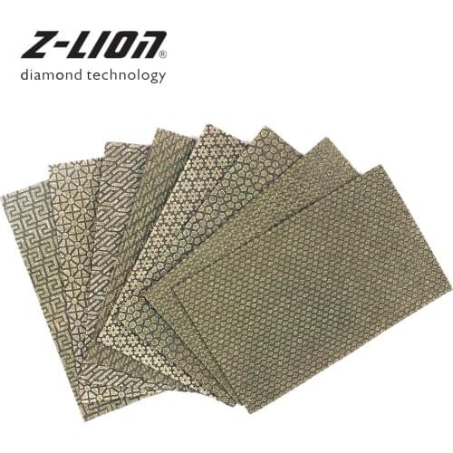 Z-LEAP 2PCS Diamond Polishing Sandpaper 90*55mm Electroplated Abrasive Sanding Sheet Glass Ceramic Stone Hand polishing Tool