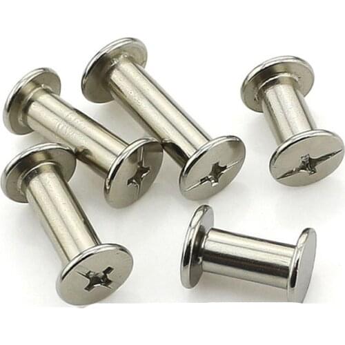 Electroplated Nickel Books Screw Account Books Screw Stud Rivets Album Docking Screw Recipe Nails M5*6/8/10/12/15/18......100mm