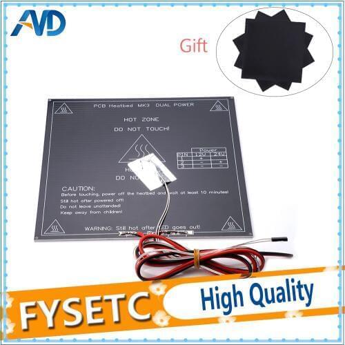 3D Printer PCB MK3 Heatbed +Sticker+ LED + Resistor + Cable + 100K ohm Thermistors Aluminum Heated Bed Diameter Like MK2B
